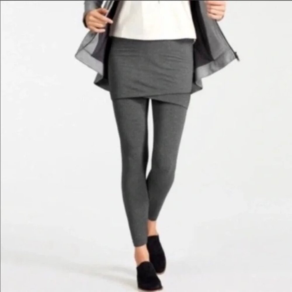 CABI M'Leggings Skirted Leggings Heathered Gray Sz S #3856 EUC
